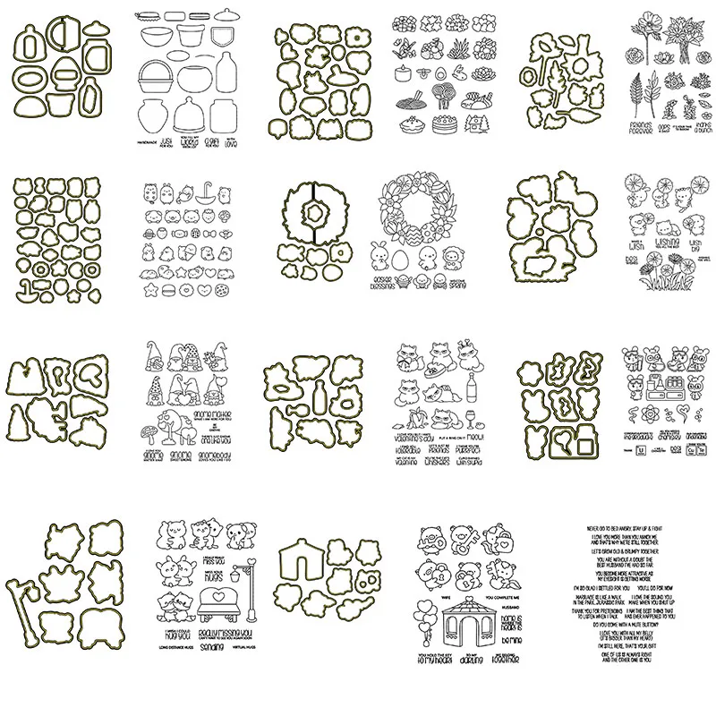 

"With Love" Cookware Cutting Dies & Coordinating Stamp For Scrapbooking Craft Embossing Stencil Die Cut Card DIY Make