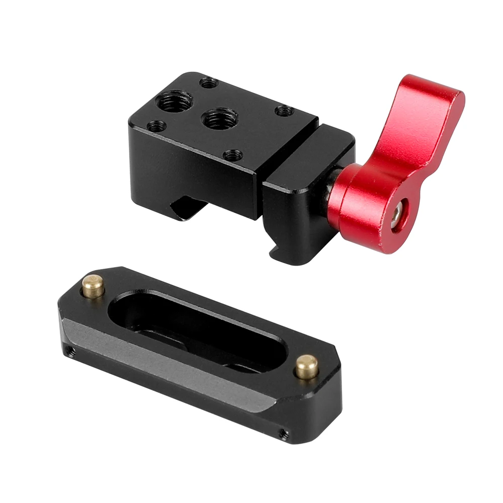 

CAMVATE Standard Swat Rail Clamp & NATO Safety Release Safety Rail (5cm ) With M3, M6 & 1/4"-20 Mounting Points For DSLR Camera