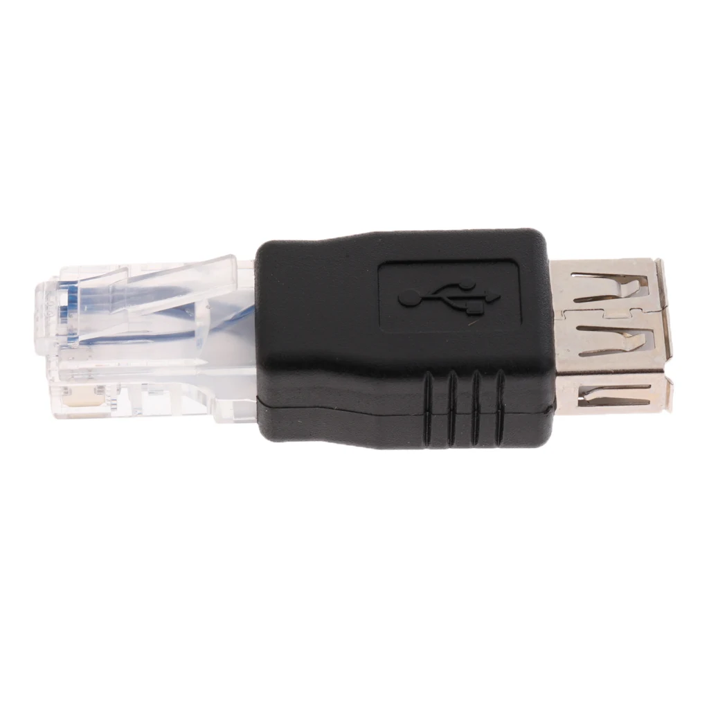 2 Buah USB Female Plug Ke Ethernet LAN Male Network Adapter Connector