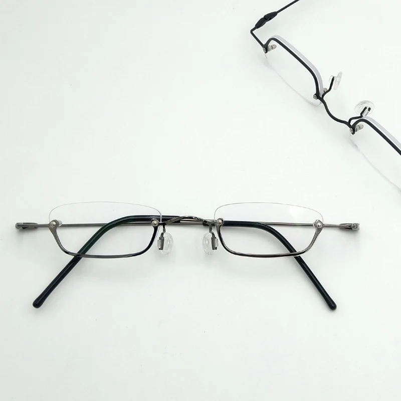 Ultra small  vintage square half frame men's presbyopic glasses retro ladies prescription optical half frame glasses 1.0 2.0