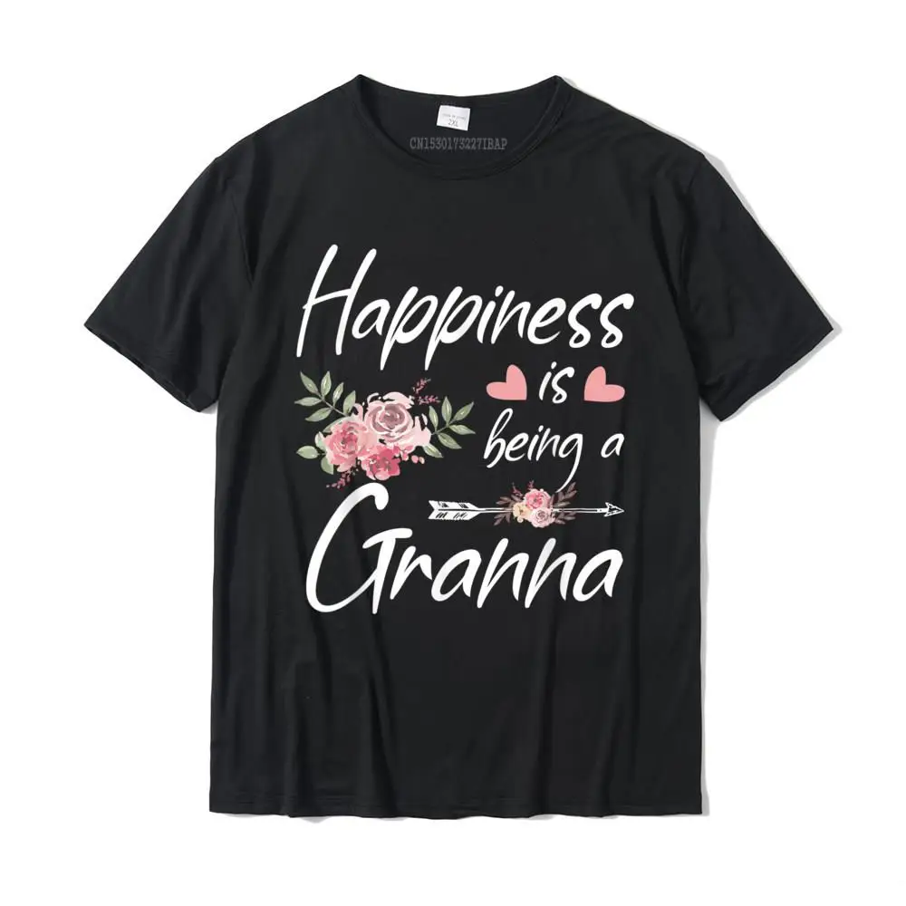 Happiness Is Being A Granna Funny Mother's Day T-Shirt Crazy Top T-Shirts Wholesale Tops & Tees Cotton Men's Cosie