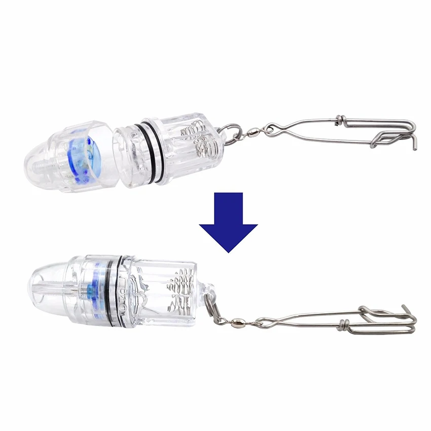 Mini Bright LED Fish Lure Light, Underwater Fishing Lamp, Flashing Light, Bait Lure with Hook, Deep Drop