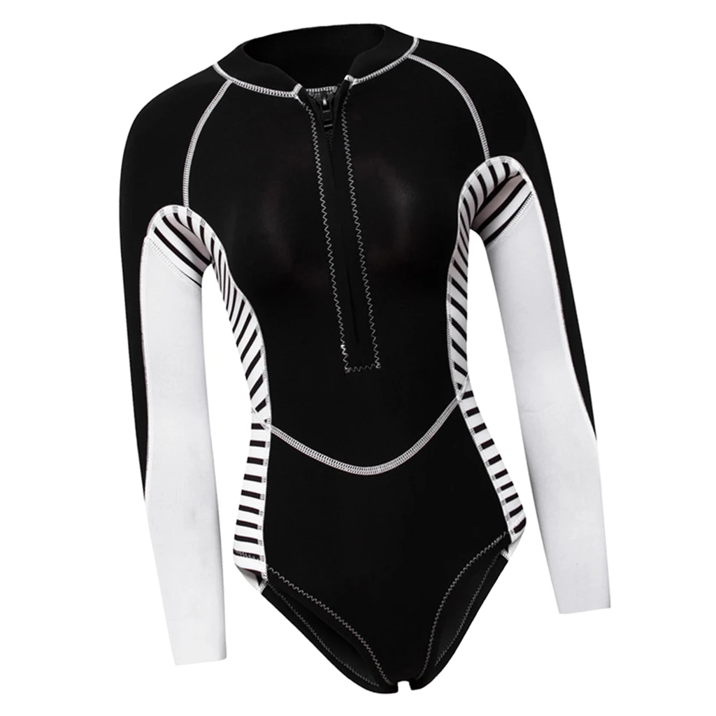 2MM Neoprene Wetsuit Women Long Sleeve Scuba Diving Wet Suit Swimsuit Rash Guard Wetsuit for Surfing Swimming Diving Suit