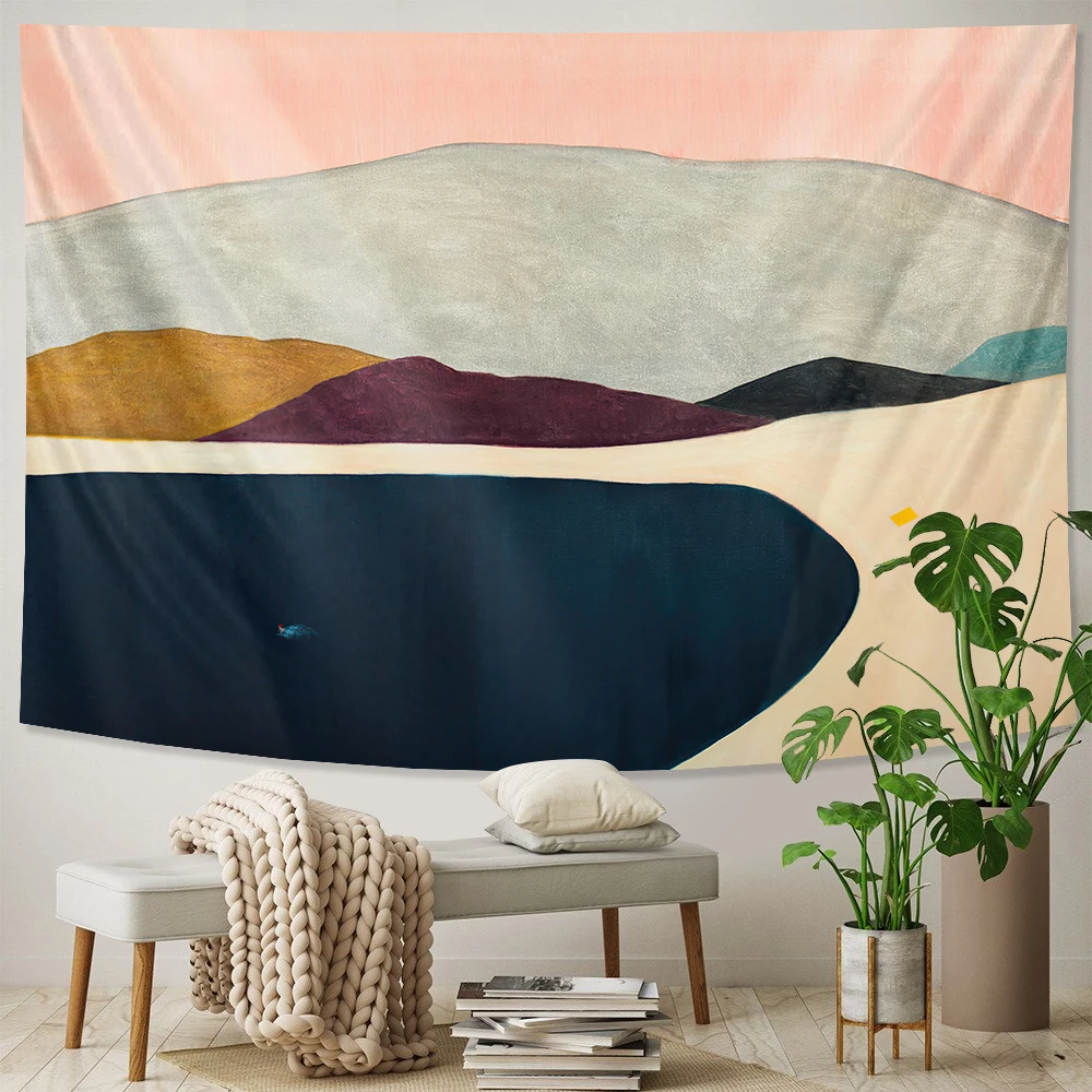 

Simple style home decoration tapestry Hippie Bohemian decoration Nordic mountain tapestry bedroom wall hanging beach mat