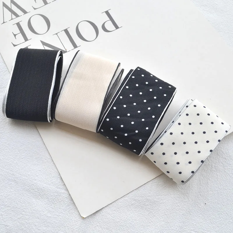 4 Meters Black And White Fabric Cotton Ribbons For Crafts DIY 38MM Handmade Bow Hair Accessories lace Accessories Craft Supplies