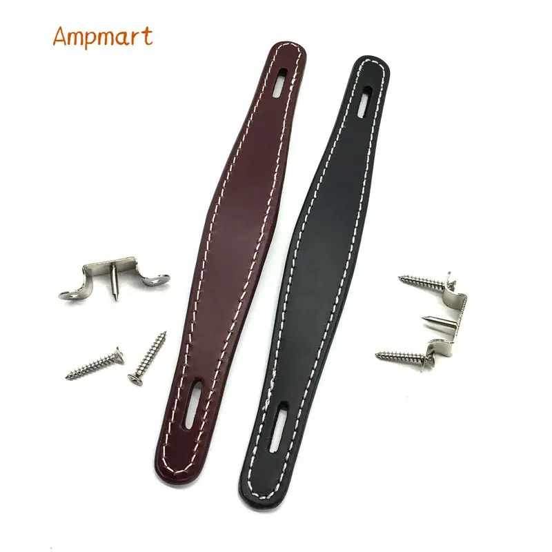 Ampmart 1pcs VINTAGE AMPLIFIER HANDLE BROWN LEATHER FOR FENDER AMP FLAT TYPE