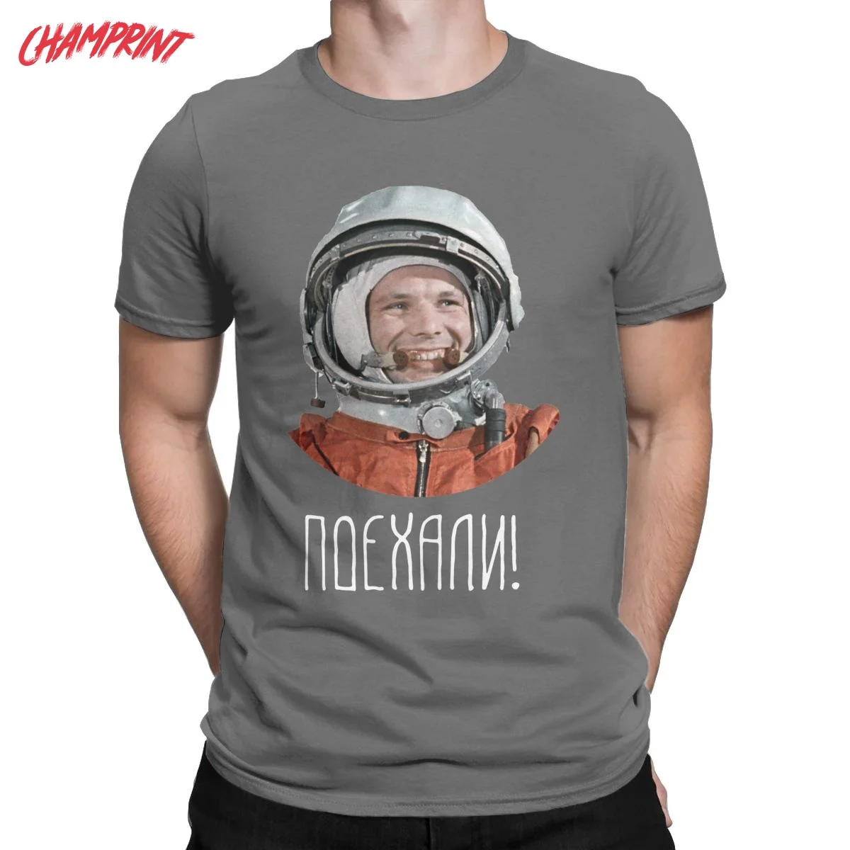 USSR Astronaut Yuri Gagarin T-Shirts for Men Soviet Union CCCP Hipster 100% Cotton Tee Shirt Short Sleeve T Shirt Adult Clothes