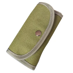 Dscosmetic double edge safety razor pouch green color canvas travel bag