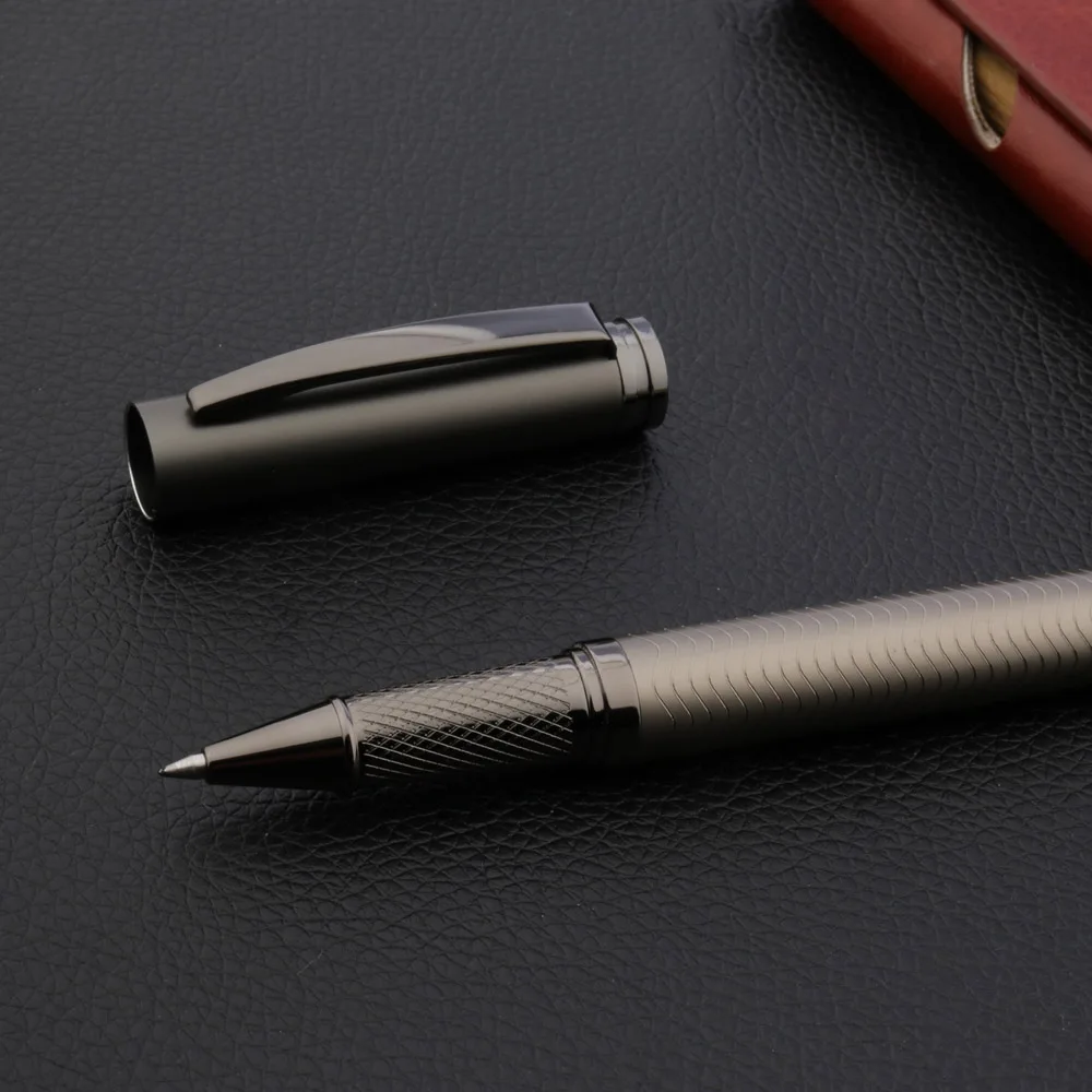 

luxury quality Brushed signature roller ball pen Gun gray Stationery Office school supplies ink pen NEW
