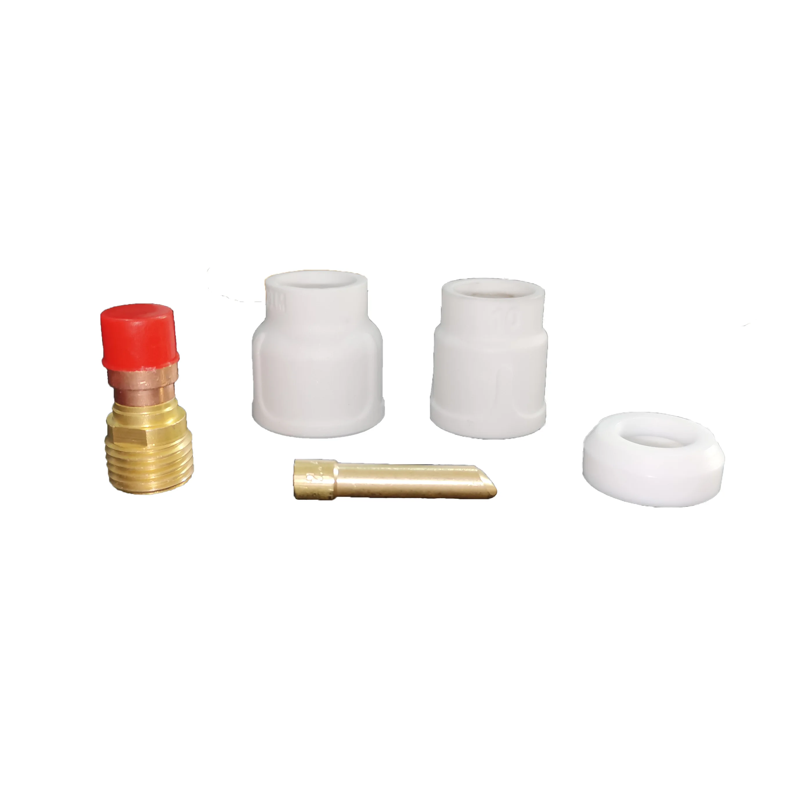 1 Set  Tig Welding Ceramic Cups  White Aluminia Nozzle 10# 12# 2.4MM  For WP17/18/26 Welding Gun