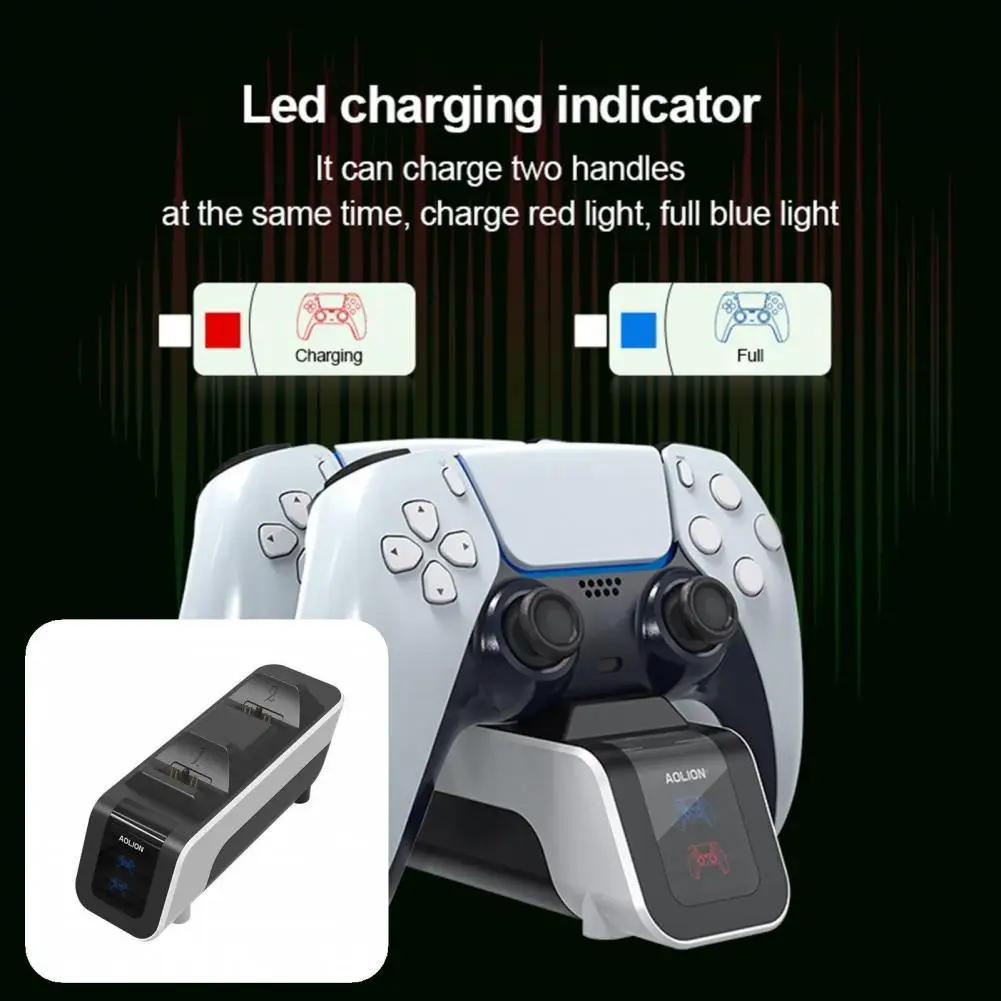 Non-slip  Useful Dual Base Game Controller Charging Station Wear Resistant Charging Dock Portable