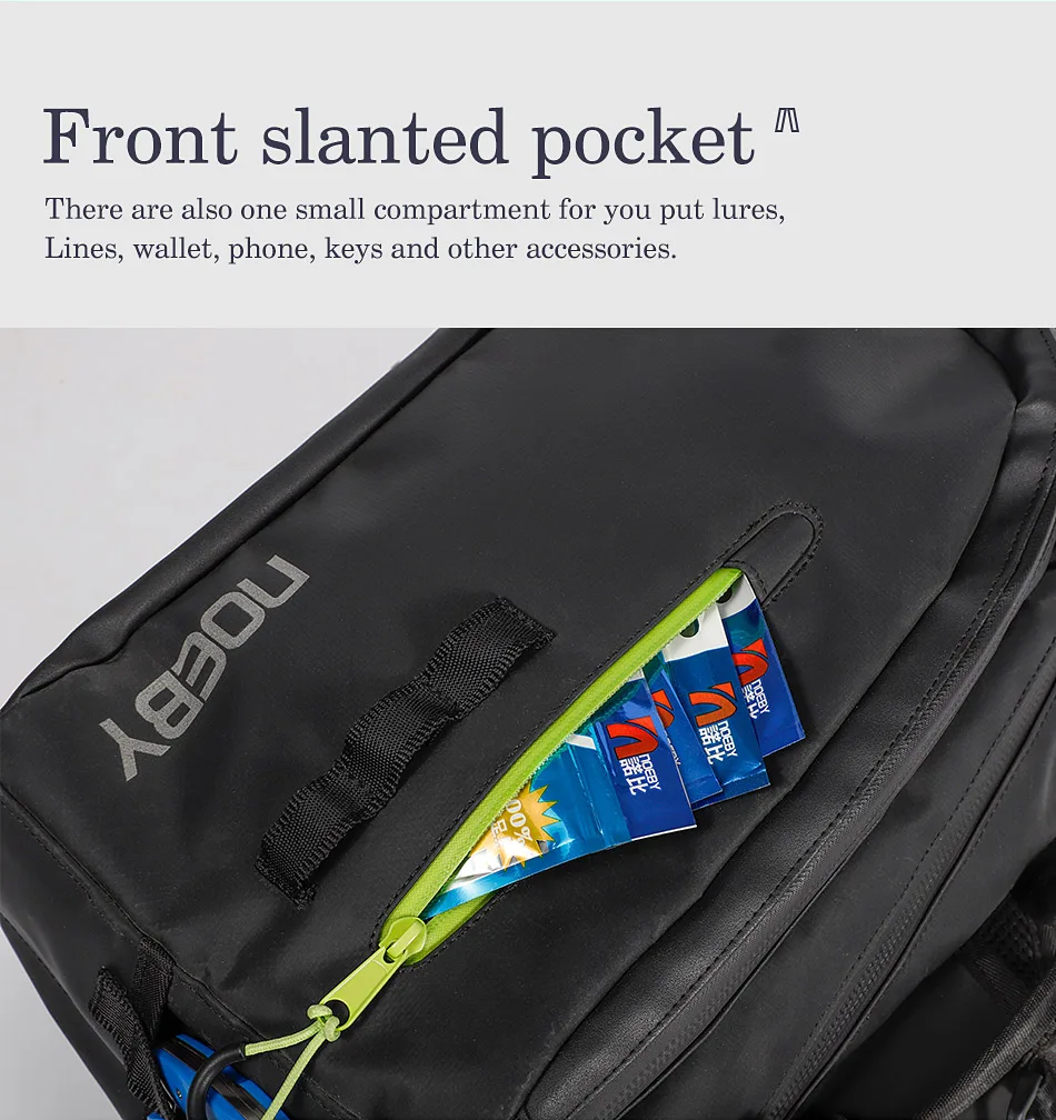 NOEBY Sling Pack Angeln Tasche Multi-funktion Tragen-beständig Wasserdicht Nylon Qualität Reise Wandern Outdoor Sport Bekämpfen – Detail 9