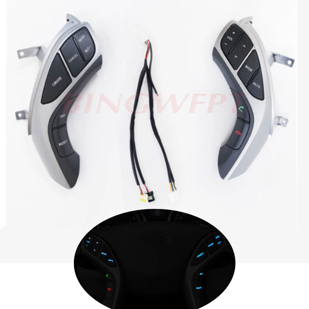 High Quality For 2012 2013 2015 Hyundai Elantra Multifunction Steering wheel Button Bluetooth Audio channel and cruise control