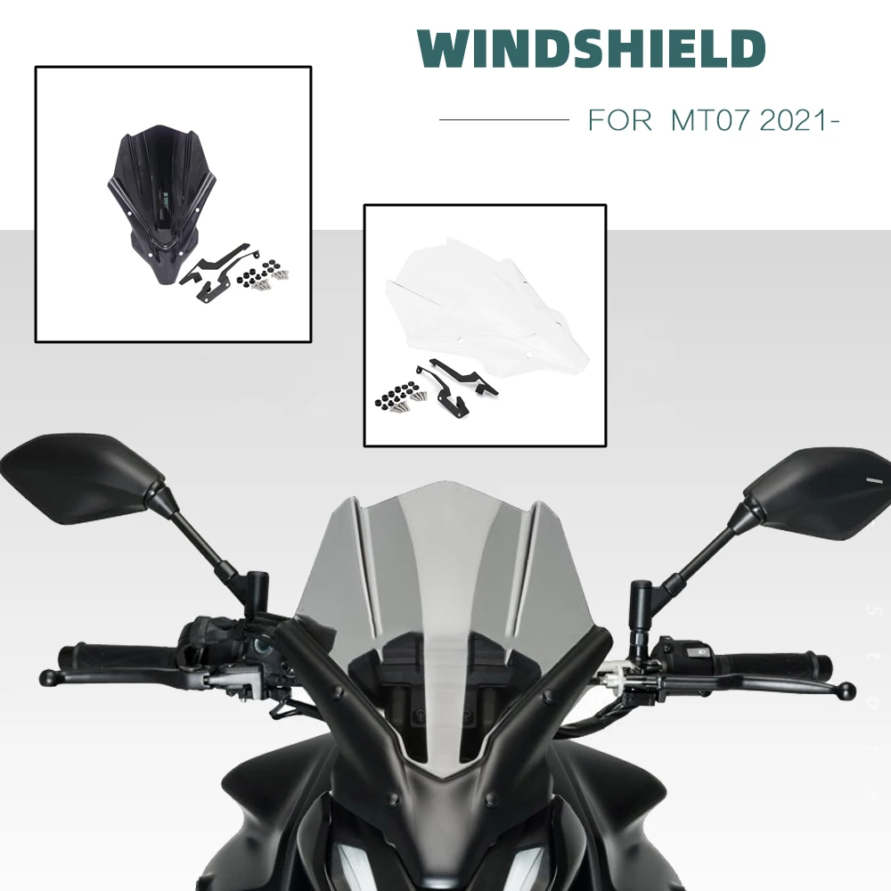 

New For Yamaha MT-07 2021- MT07 MT 07 mt07 Motorcycle Accessories Windscreen Windshield Deflector Protector Wind Screen