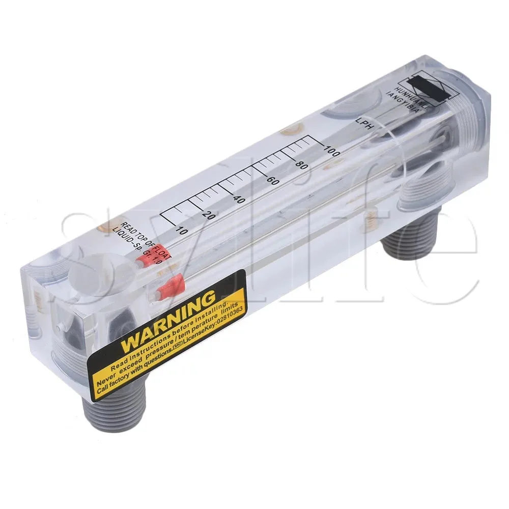 Plastic SS304 10-100LPH Panel Type Liquid Flowmeter Water Flow Measuring Meter LZS-15