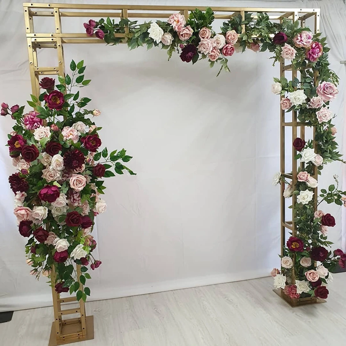 

No flowers)Event Party Supplies Marriage Decoration Back Drops Metal Gold Flower wall balloon arch Backdrop Stand AB0817