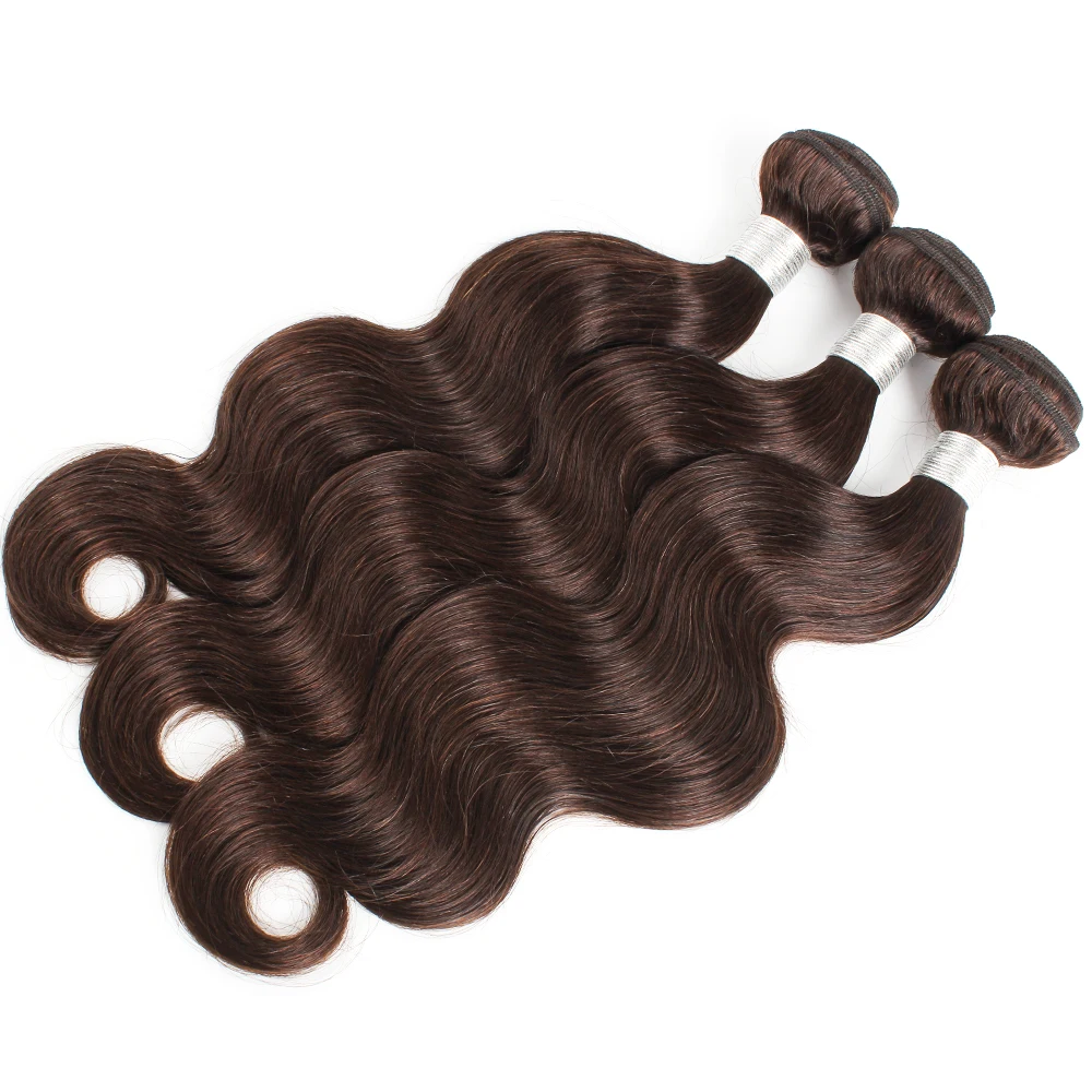 Kisshair color #2 body wave hair bundles 1/3/4 pcs darkest brown Peruvian human hair tangle free 10 to 24 inch remy weft hair