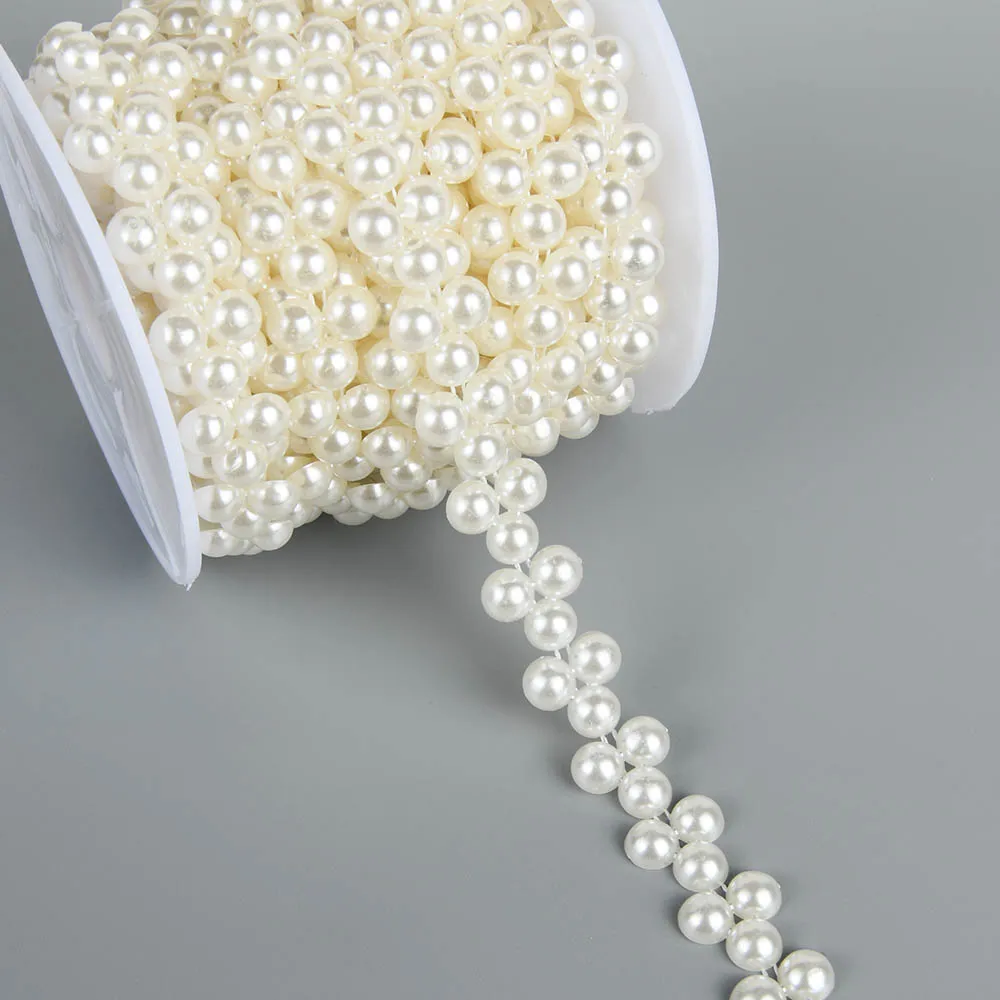 Guirxiété de perles JOTrim pour mariage et fête de Noël, ligne double coton élégante, perles, 2Yard, 12-16mm de largeur, ABS Flatback, 216.239.