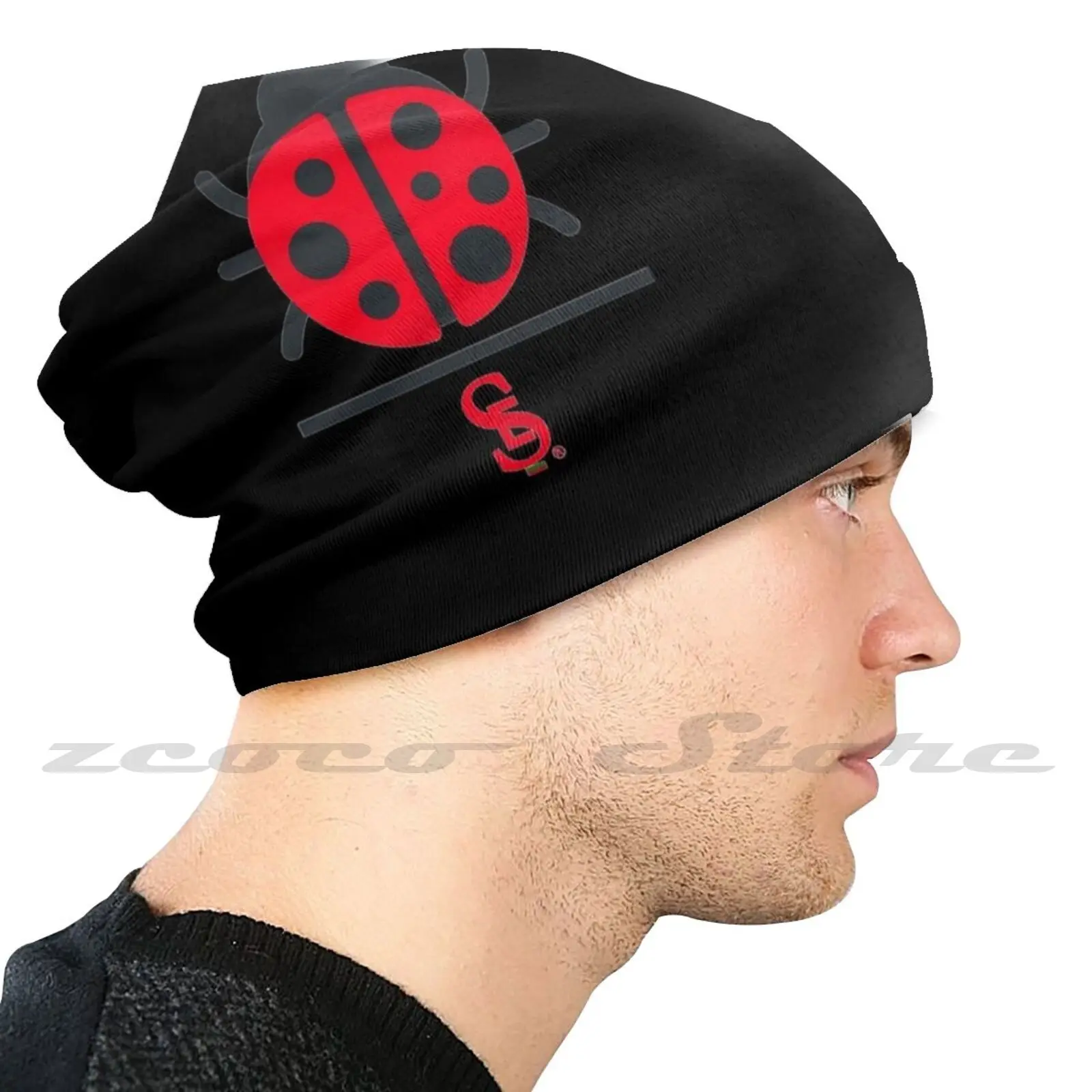 Ladybird Diy Pullover Cap Knit Hat Plus Size Keep Warm Elastic Soft Ladybird Insect Animal Fancy Europe Man Womens Womens Men