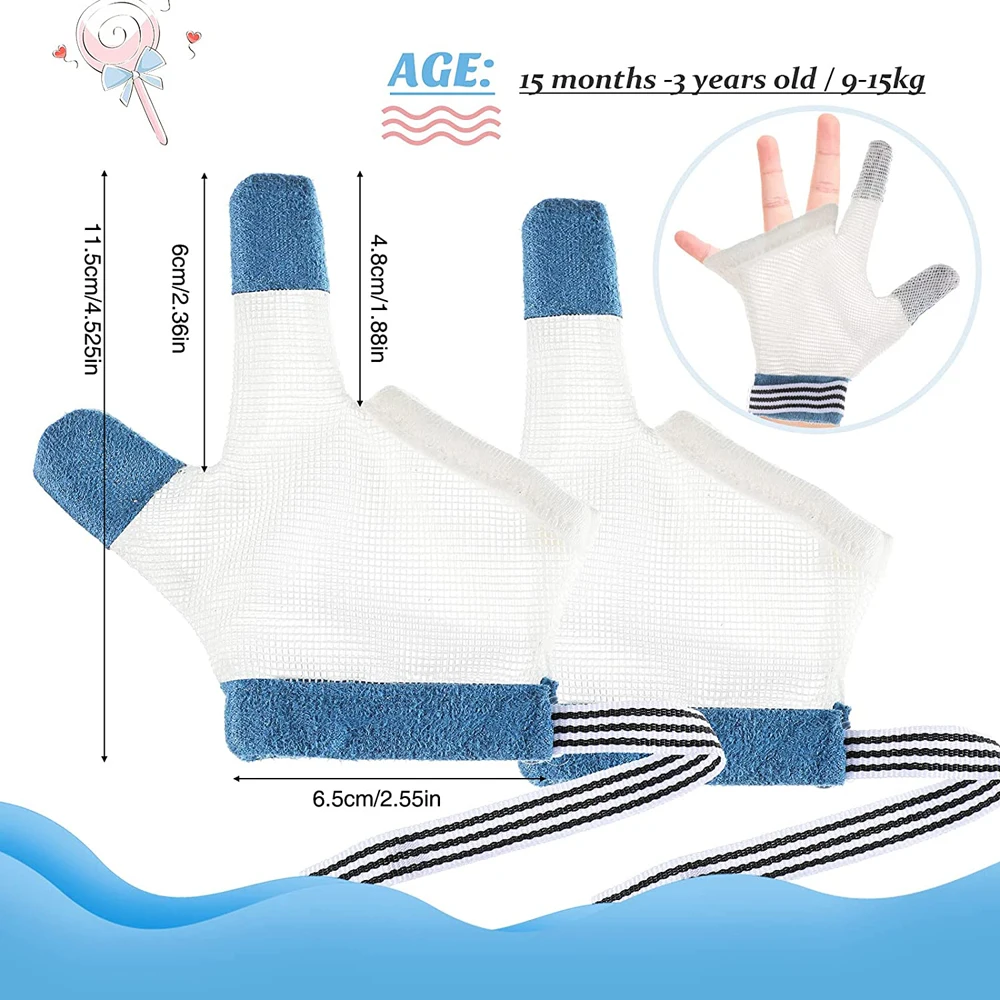 Wecute Newborn Baby Anti-eat Hand Gloves 15 Months-3 years Old Eating Hand Orthosis Two-finger Gloves Ultra-light and Ultra-thin