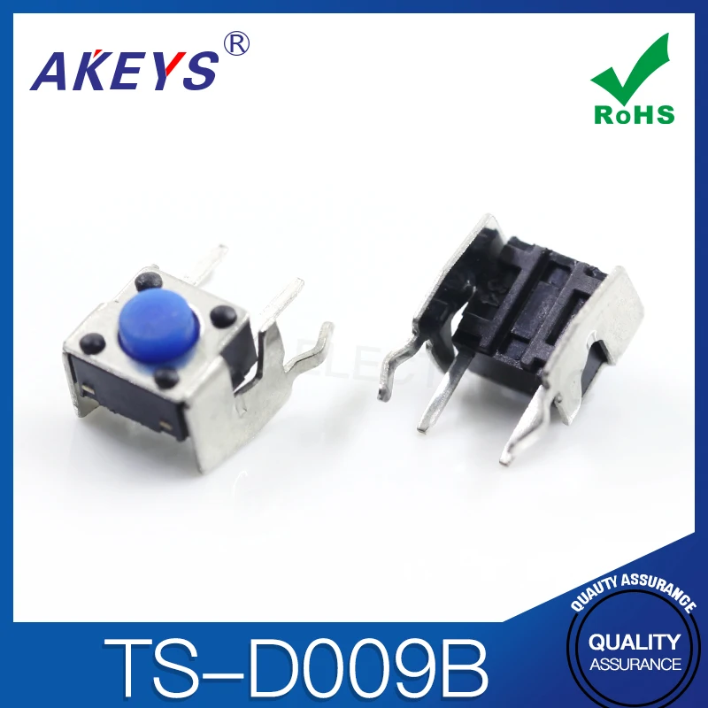 20pcs TS-D009B 6*6*5 / 4.3H-260G light touch switch medium support white blue silicone head