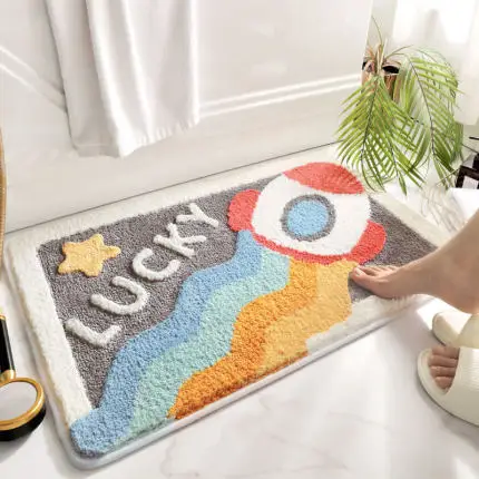 Nordic Carpet Area Rugs Funny Bathroom Bedroom Floor Rainbow Mats Welcome Doormat home decoration Cute Egg shape Bathroom Rug