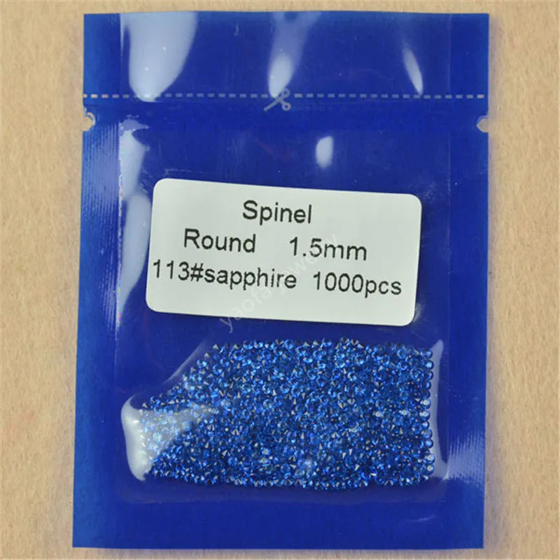 Wholesale Price 1.0~4.0mm Small Round Shape 113# Blue Spinel Gems Beads Lab Created Spinel Loose Stone For Jewelry Wax Setting