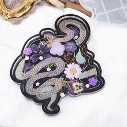 DIY Crystal Epoxy Resin Mold Mirror Snake Skull Plate Decoration Dish Silicone Mold For Resin