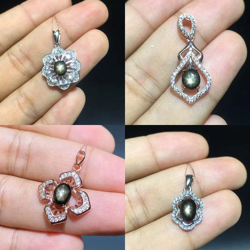 

FS Fine Natural Star Sapphire 21 Style Pendants Necklace Real S925 Sterling Silver Fashion Charm Jewelry for Women MeiBaPJ