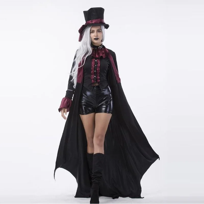 Costumes Cosplay de Vampire pour hommes et femmes, Costumes d'halloween, robe aristocratique, bal masqué, carnaval, discothèque, costume de danse