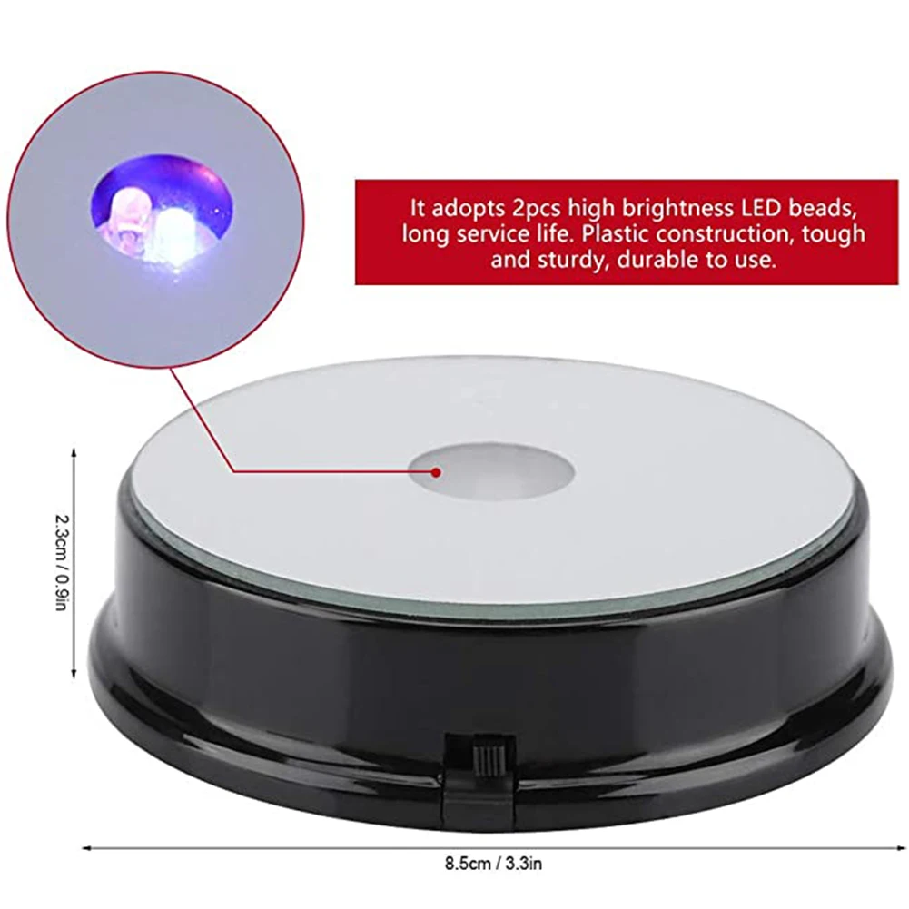 Base rotonda colorata a 2 LED con Base luminosa per esposizione di oggetti trasparenti in vetro cristallo da Cocktail per regalo romantico