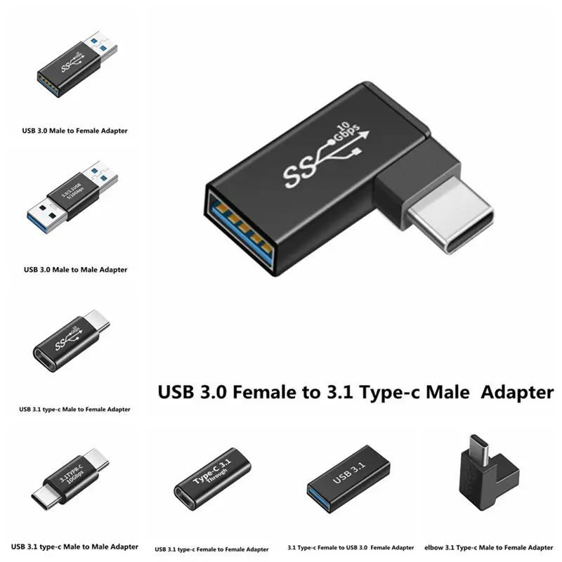 90องศา USB 3.1ประเภท C หญิงไปยัง USB B ชายหญิงอะแดปเตอร์ OTG ประเภท C ถึง usb 3.0ชายหญิง Converter Connector