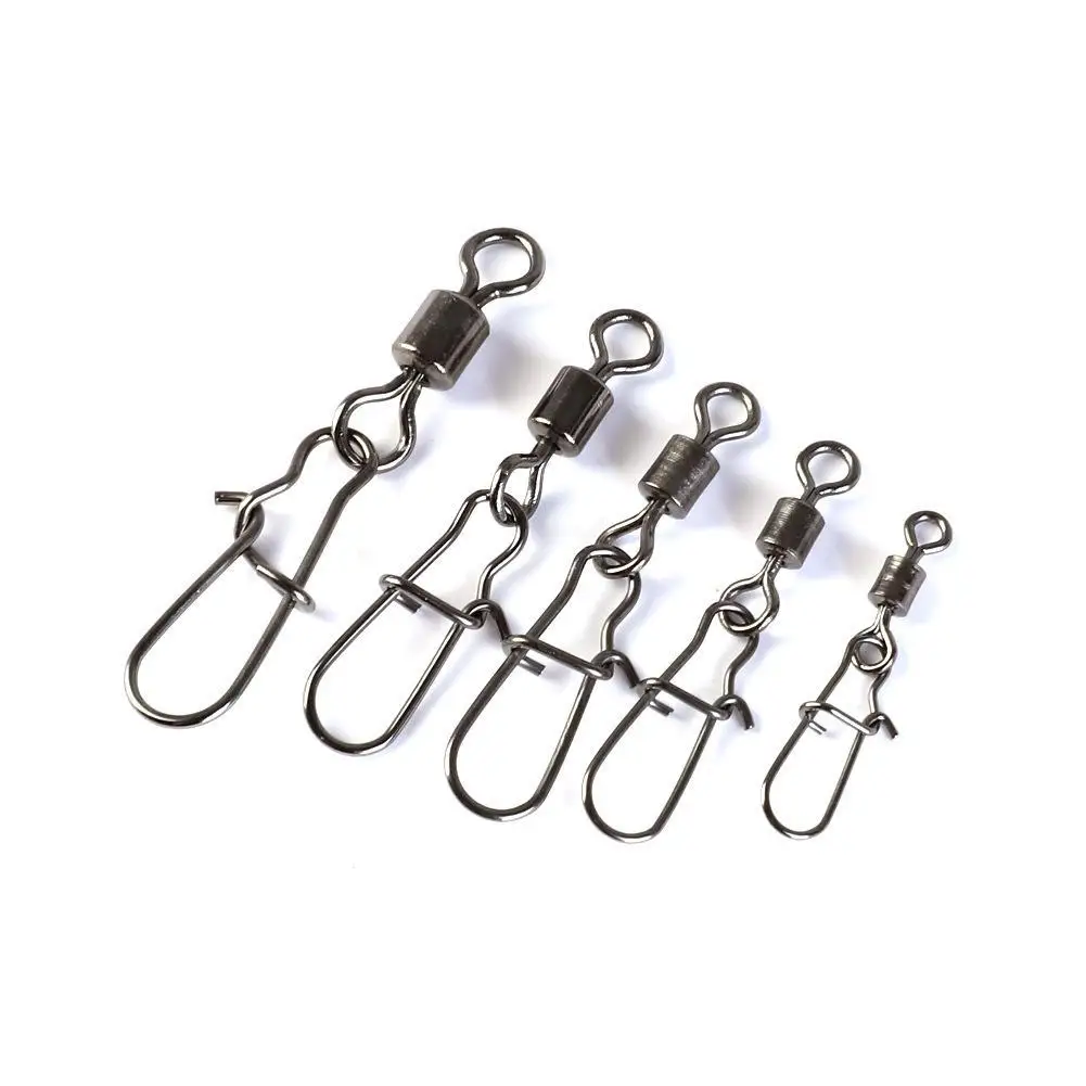 210Pcs/set Set Swivel Clasp 8-shaped Rolling Brass Swivel Fast-lock Snap Ball Bearing Fishing Connector Swivel Clasp