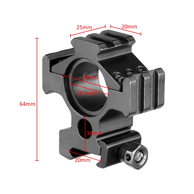 Scope Mount 30Mm Ring Heavy Duty Low Profile 6 Bolts 20Mm Weaver Picatinny Rail W/ Hex Wrench for M16 Gun Lasers Flashlights