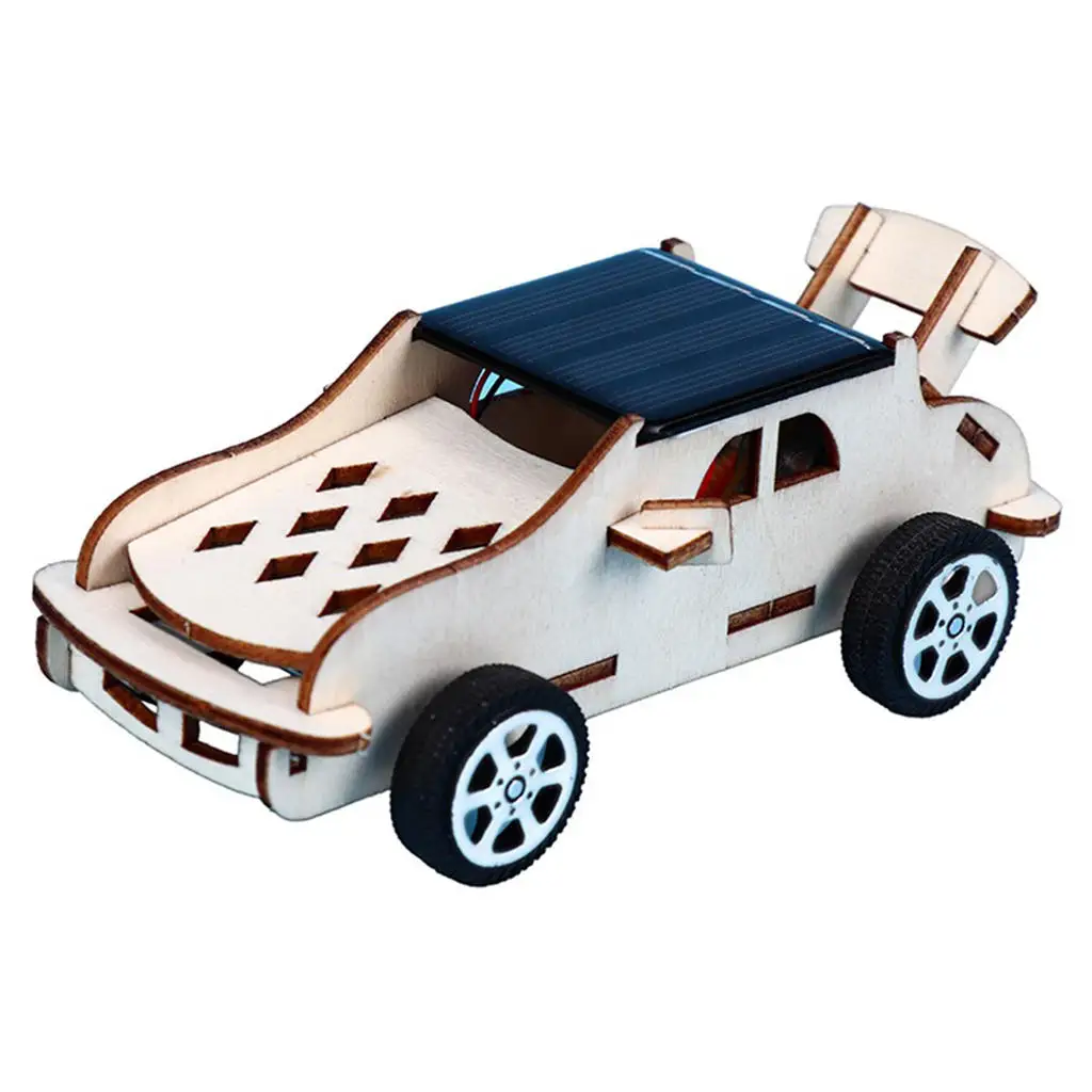 Wooden Solar Car Model Kits Educational Assembly Wireless Remote Control Building DIY Stem Science Toys for Kids Age 8-12