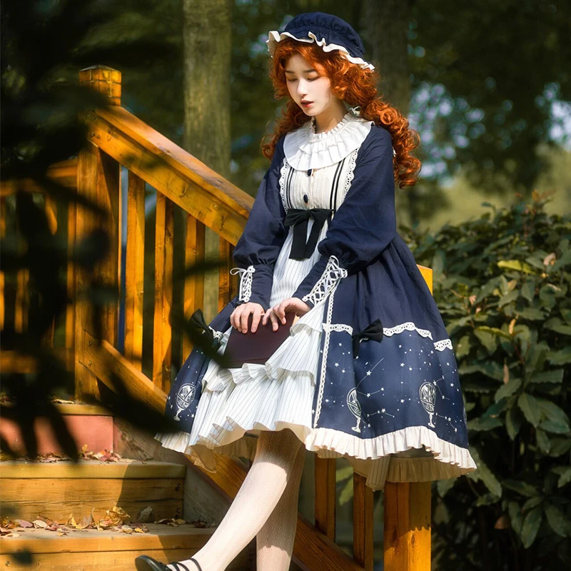 Robe élégante de style victorien, taille haute, tenue de cour française, kawaii, fée lolita palace, princesse lolita, adorable, loli cos