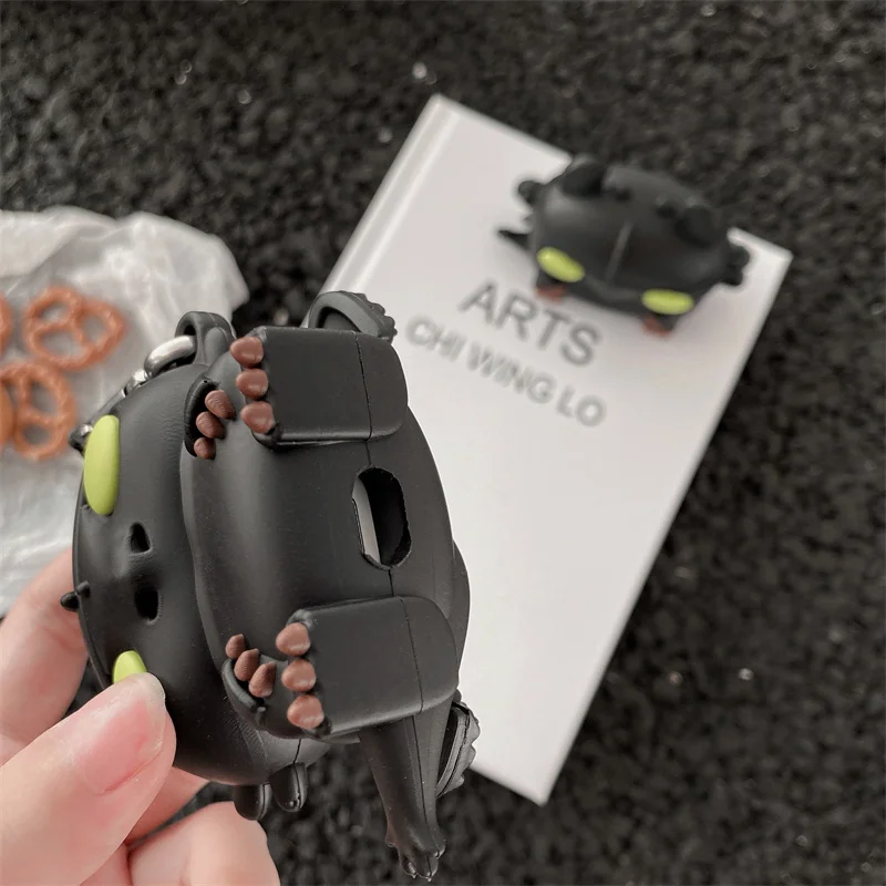 Étui Airpods 1/2 en Silicone avec personnage de dessin animé, porte-clés Anti-chute, housse de protection souple pour écouteurs Airpods Pro