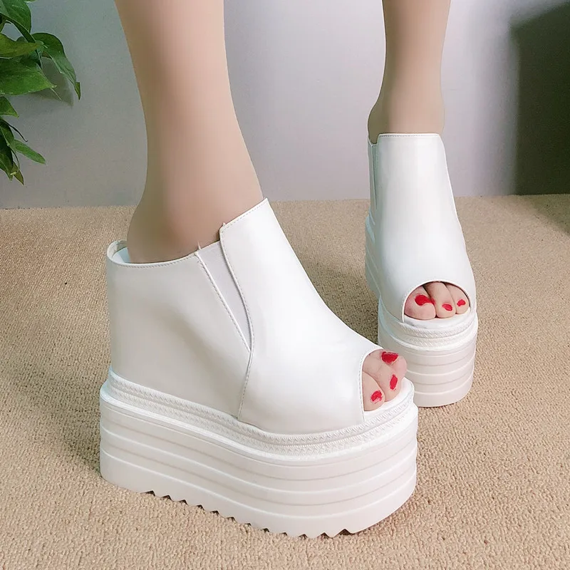 White Black Wedges Heel Sandals For Women High Heels New Antiskid Summer Shoes Women 2021 Platform Sandals