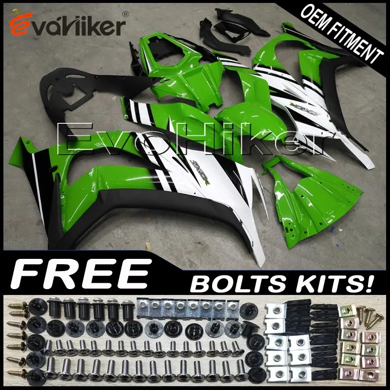 Custom motorcycle fairing for ZX-10R 2011 2012 2013 2014 2015 ABS motor panels Body Kit Injection mold green white+gifts