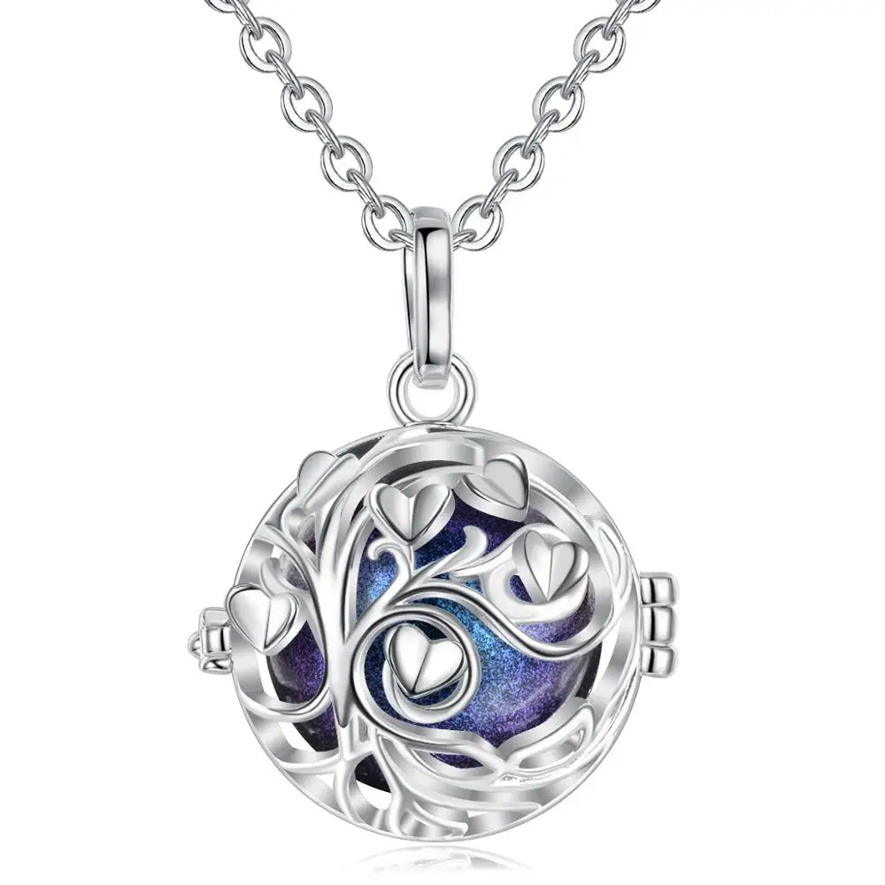 Eudora Schwangerschaft Bola Harmony Ball Anhänger Baum des Lebens Käfig Fit Chime Bell Ball Halskette für schwangere Mutter Geschenk mit Box K411N20