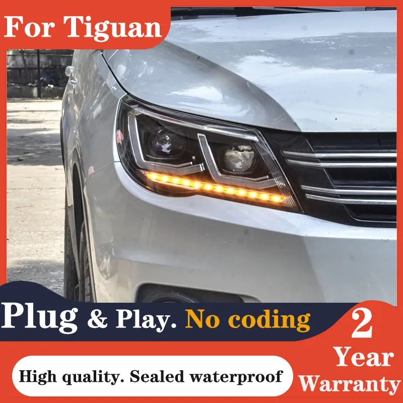 Car Styling Head Lamp for Tiguan Headlights 2007-2012 Tiguan LED Headlight upgrade New Tiguan X led Projector Lens DRL Signal