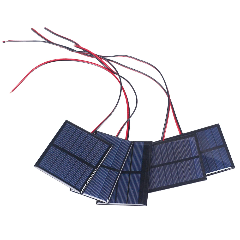 1PCS 4V 5V 5.5V Solar Panel With 30CM 100CM 200CM Wire Mini Solar System DIY For Battery Cell Phone Charger