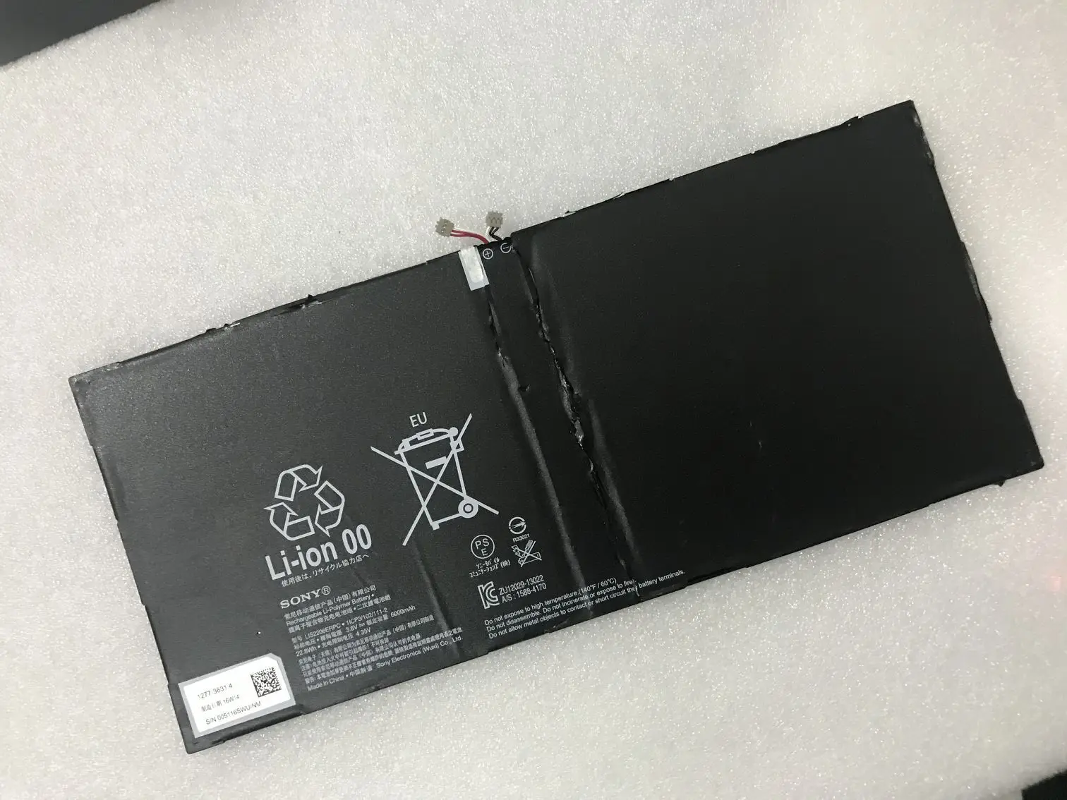 original Tablet Battery For SONY Xperia Tablet Z2 SGP541CN SGP511 SGP512 SGP521 SGP541 SGP551 Tablet LIS2206ERPC 6000mAh Used