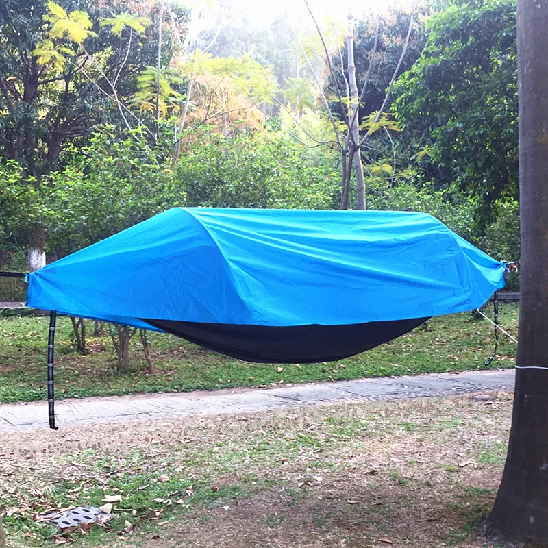 Outdoor Camping Hammock Sunscreen Waterproof Anti-mosquito Travel Portable Hammock Sleeping Hanging Bed Single Double Hammock