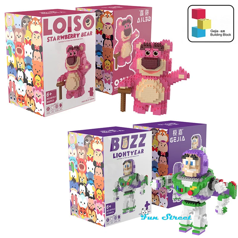 3D Disney Nick Judy Micro Blocks Toy Story Buzz Lightyear Lotso Model Building Blocks Mini Bricks For Kids Christmas Toys