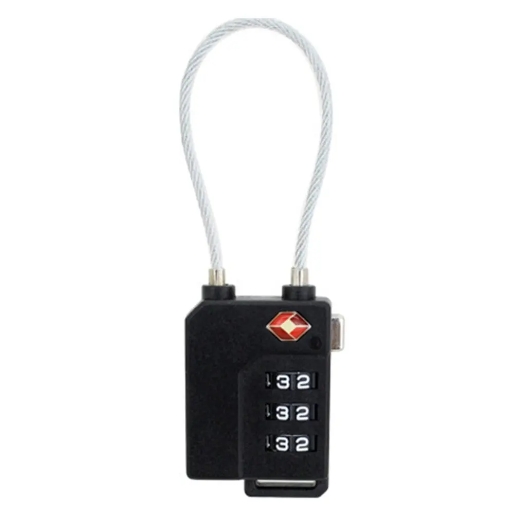 3 Digit Password Lock Steel Wire Security Lock Suitcase Luggage Coded Lock Cupboard Cabinet Locker Padlock