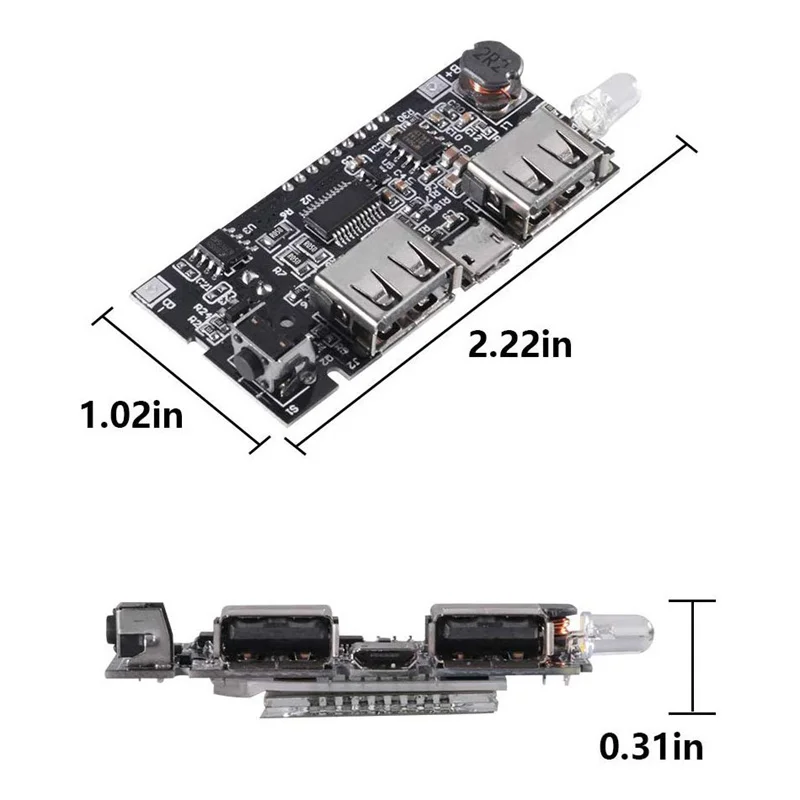 1Pc Dual Usb 5V 1A 2.1A Mobiele Power Bank 18650 Lithium Batterij Oplader Board Digitale Lcd Opladen Diy module