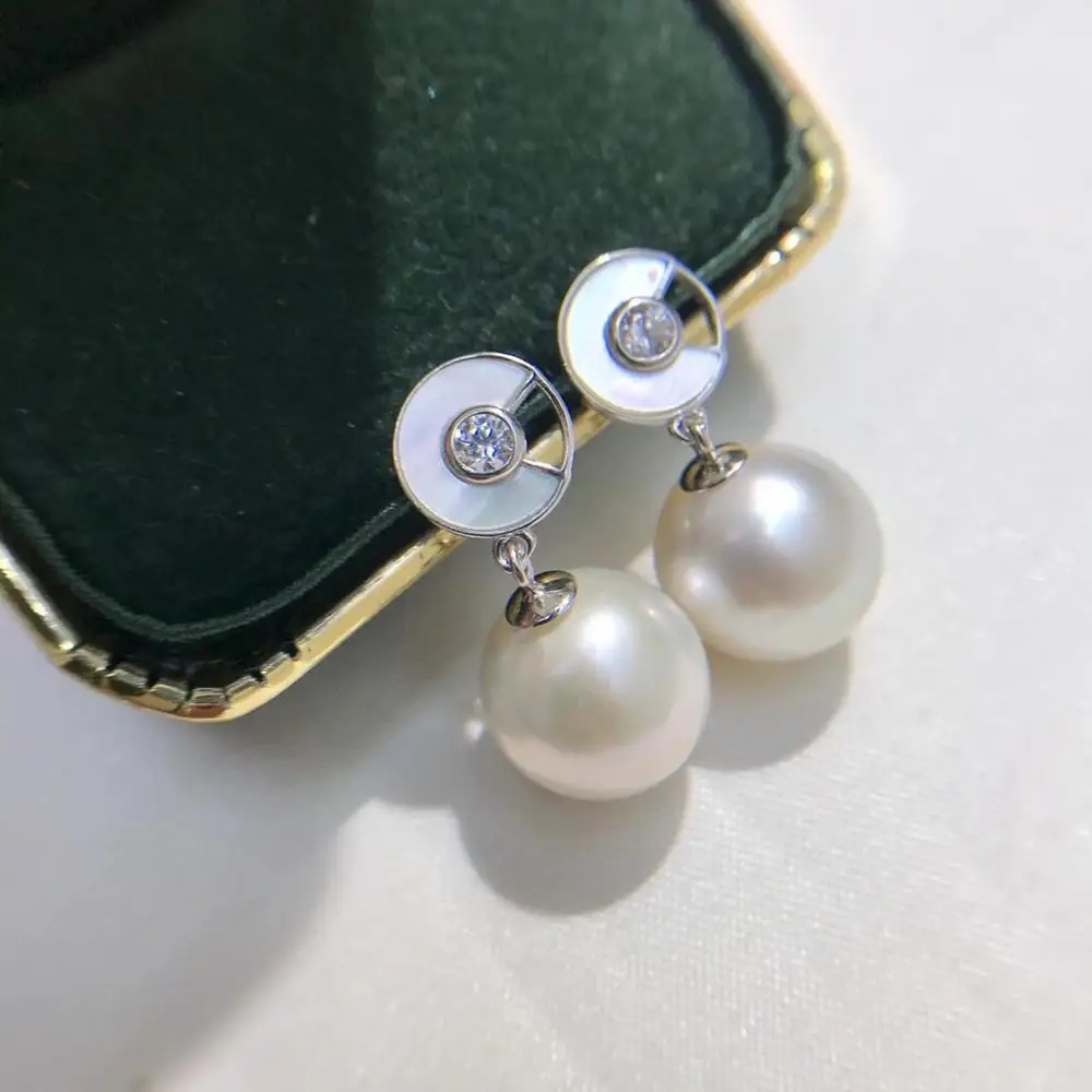 

Classical 925 Sterling Silver Earrings Findings Settings Base Mountings Parts Mounts for Coral Pearls Agate Crystal Stones