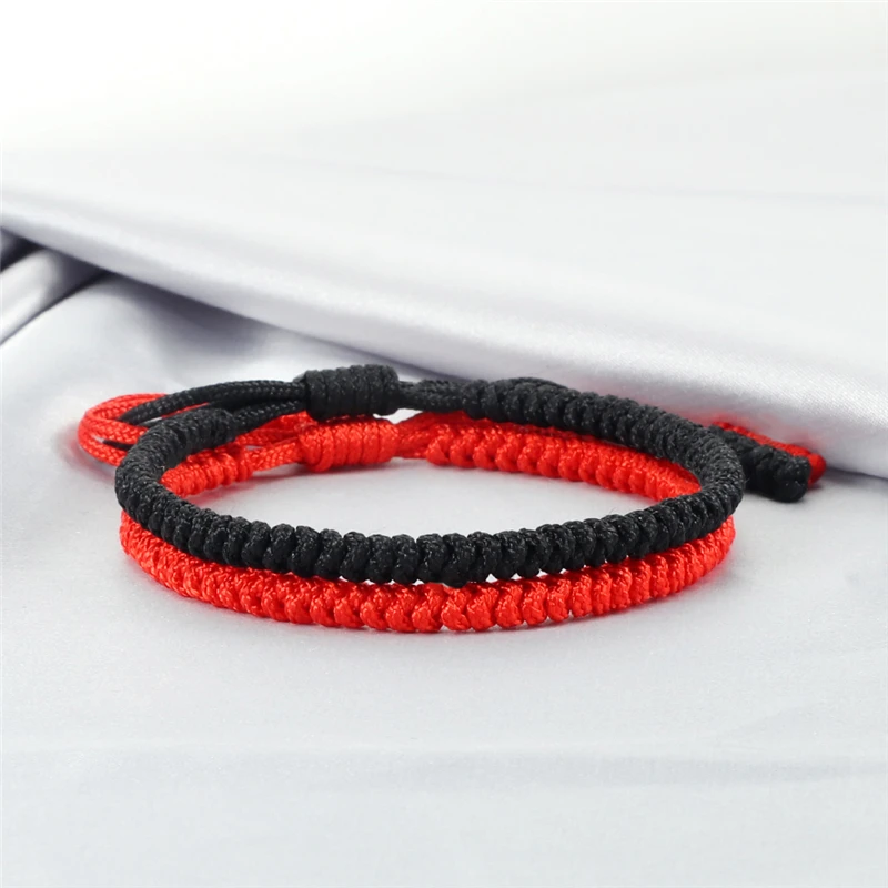 2Pcs/Set Black White Braided Bracelet YinYang Thread Woven Bracelets Bangles Adjustable Lucky Rope Wristband Couple Male Jewelry