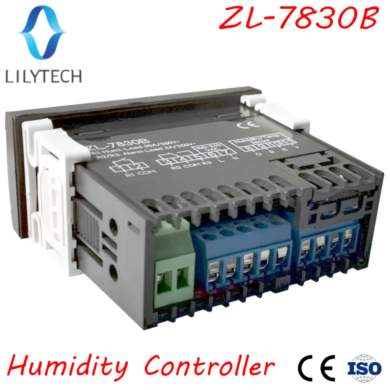 ZL-7830B, 30A relay, 100-240Vac, Digital, Humidity Controller, Hygrostat, with Alarming output, Lilytech